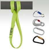 Anchorage slings and carabiners